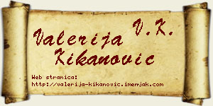 Valerija Kikanović vizit kartica